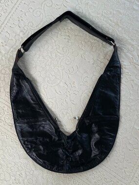 Black Leather Sash Bag